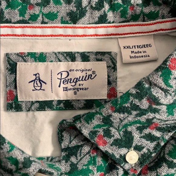 Original Penguin Holly Leaf Button Down Flannel - Picture 5 of 6